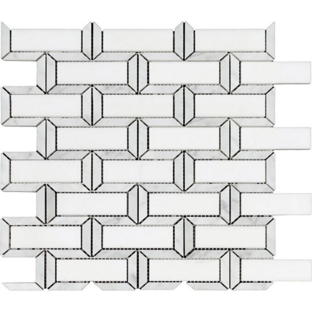 Belluno Designs BRI-1000 Brisa 3.5" x 1.5" Thassos Brick Polished Mosaic Wall Tile